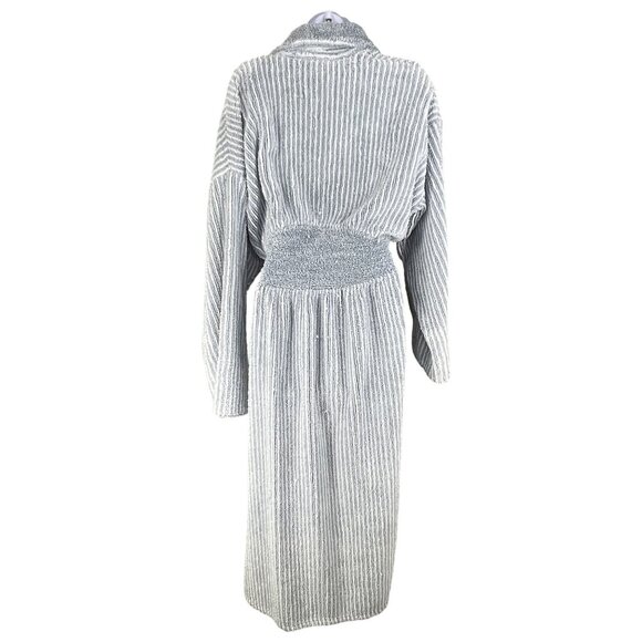 Vintage StanHerman Chenille Long Bathrobe L/XL Shawl Collar Loungewear USA Made - Picture 2 of 12